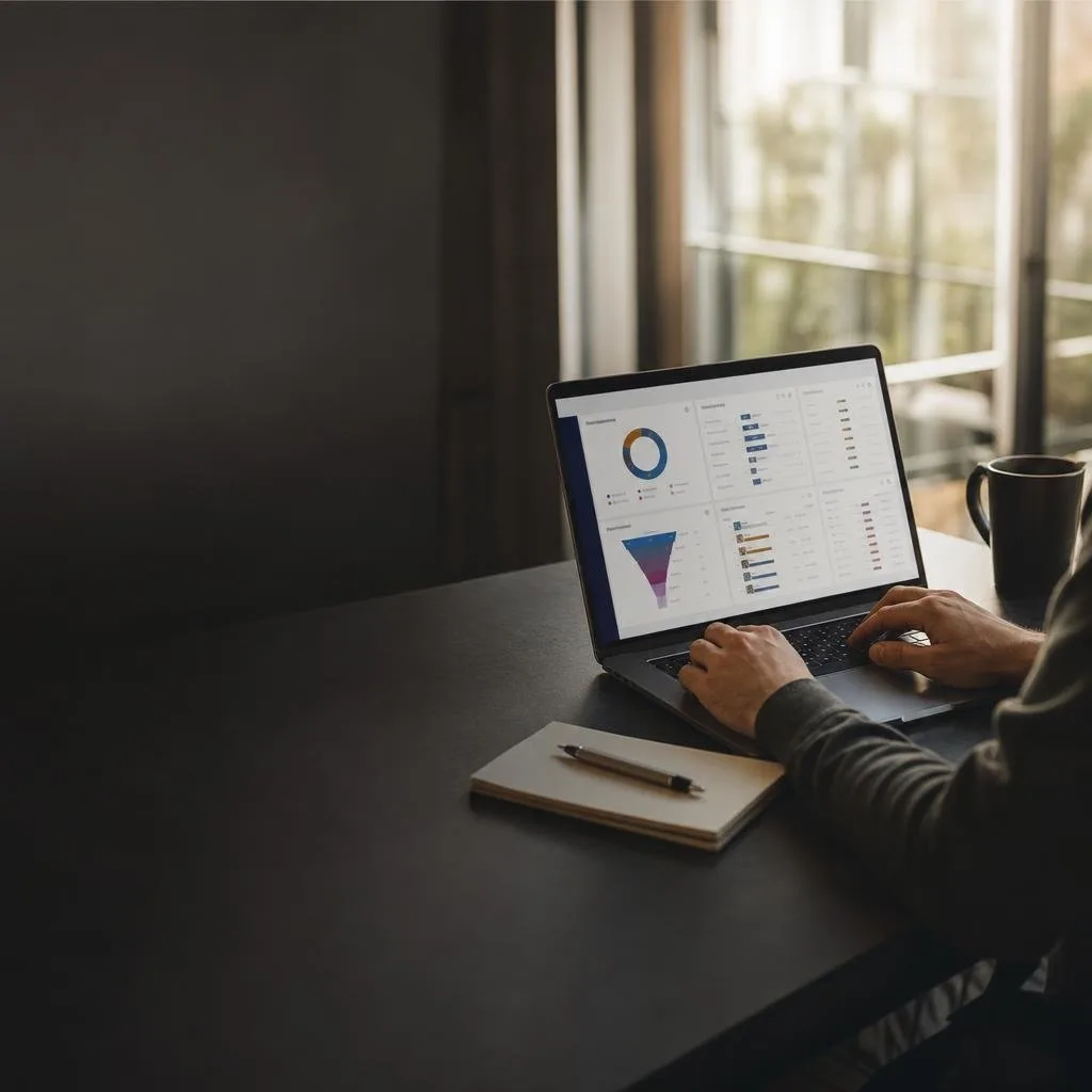 Real estate pipeline dashboard on a laptop